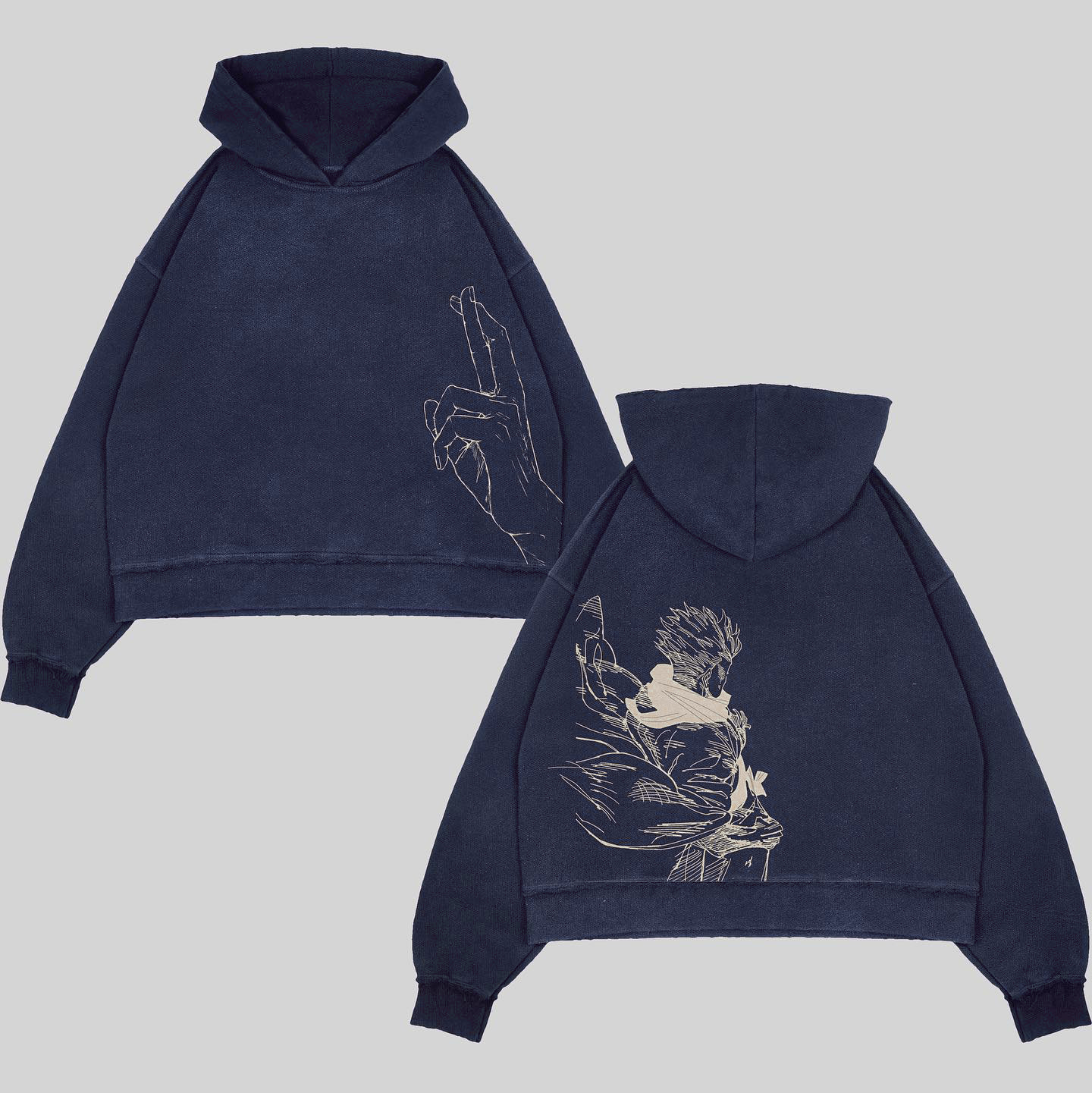 Vintage Washed Hoodie - JJK-IYAMIUIO