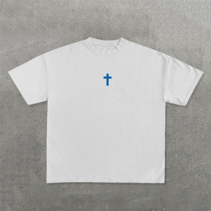 Jesus Saves Print Short Sleeve T-Shirt-IYAMIUIO