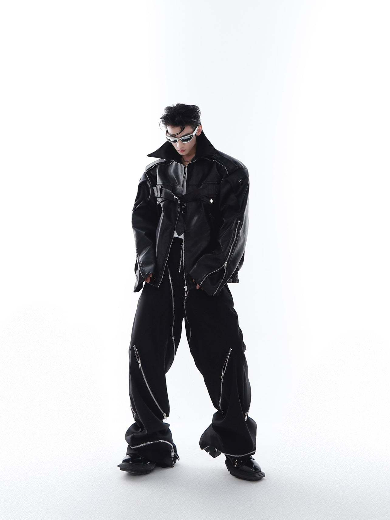 【23s Feb.】Button and Zip Leather Jacket-IYAMIUIO