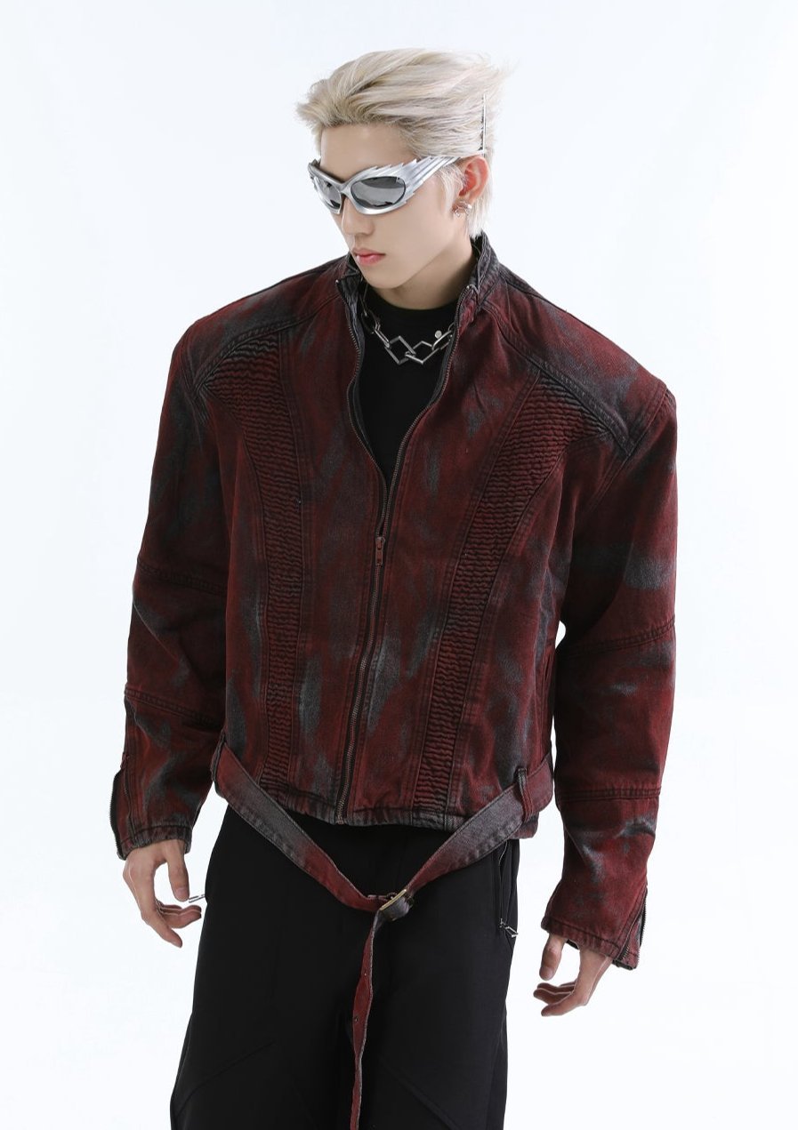 【24s Oct.】Wasteland Style Distressed Silhouette Denim Jacket-IYAMIUIO