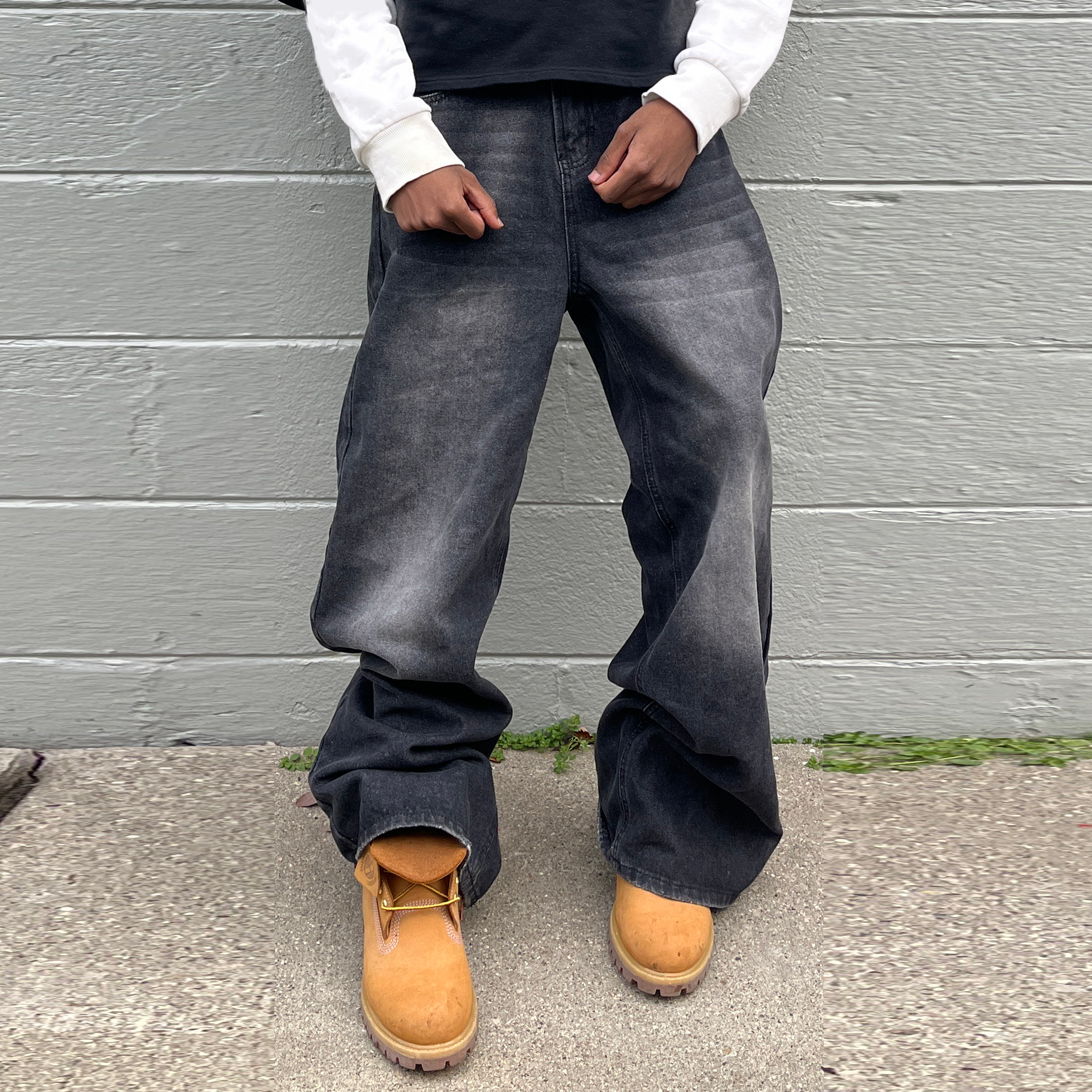 Personalized retro loose jeans-IYAMIUIO