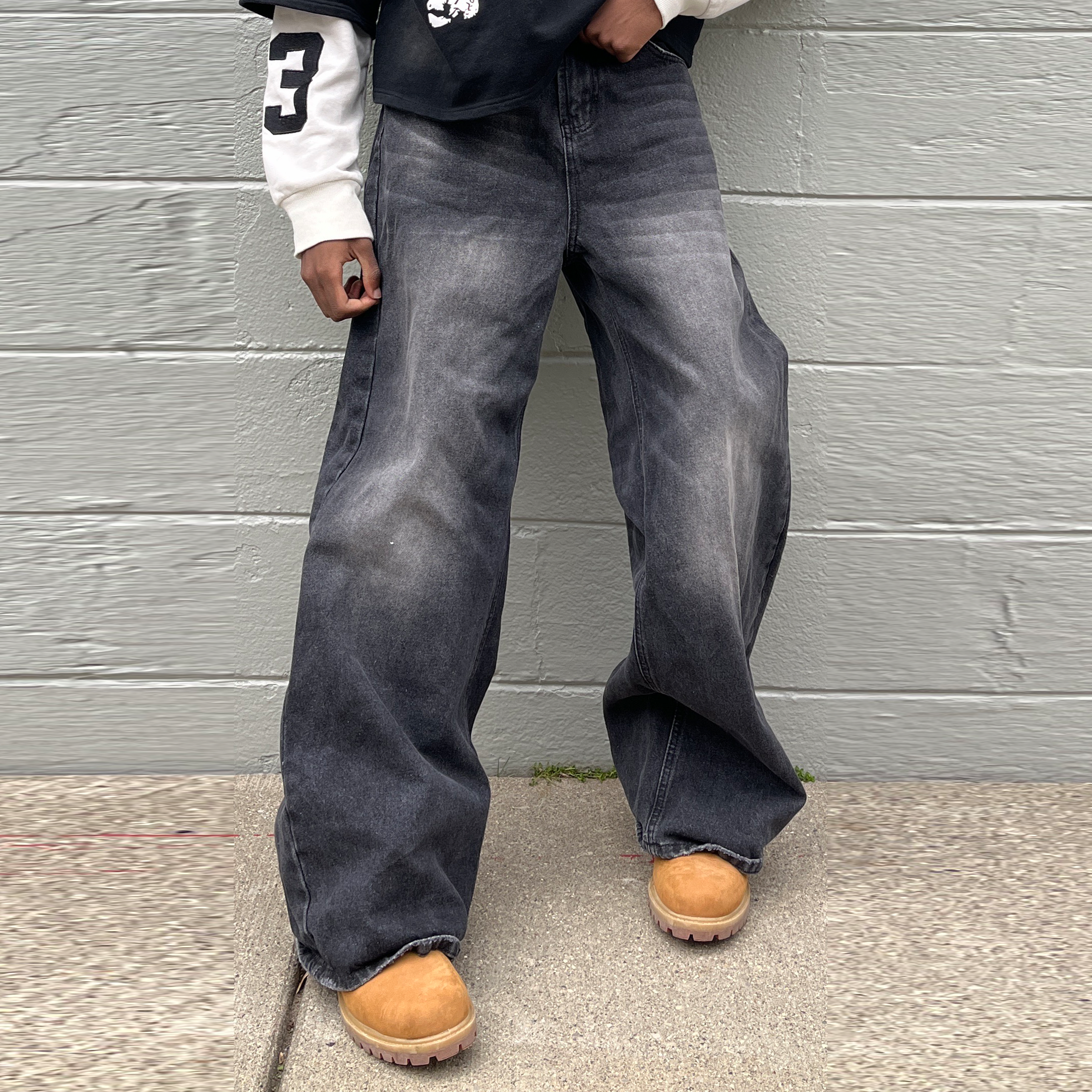 Personalized retro loose jeans-IYAMIUIO