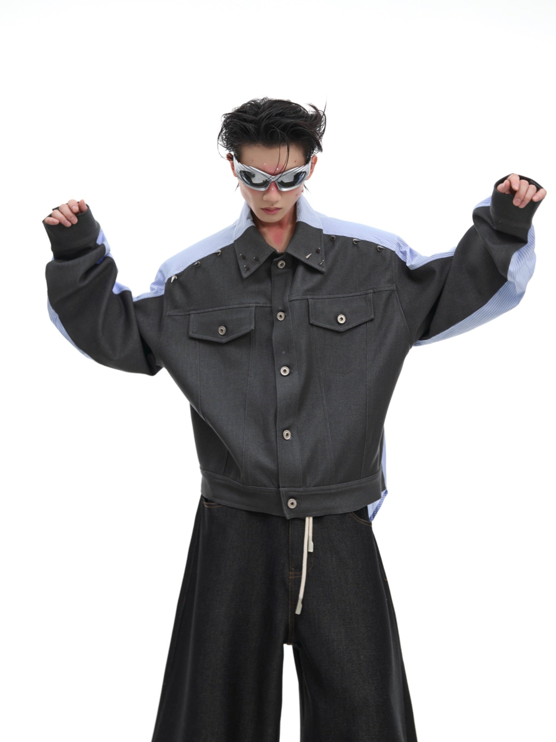 【24s Oct.】Studded Deconstructed Irregular Shirt-IYAMIUIO