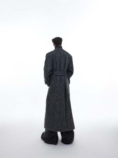 【23s November.】Double Layer Thickened Strappy Woolen Coat-IYAMIUIO