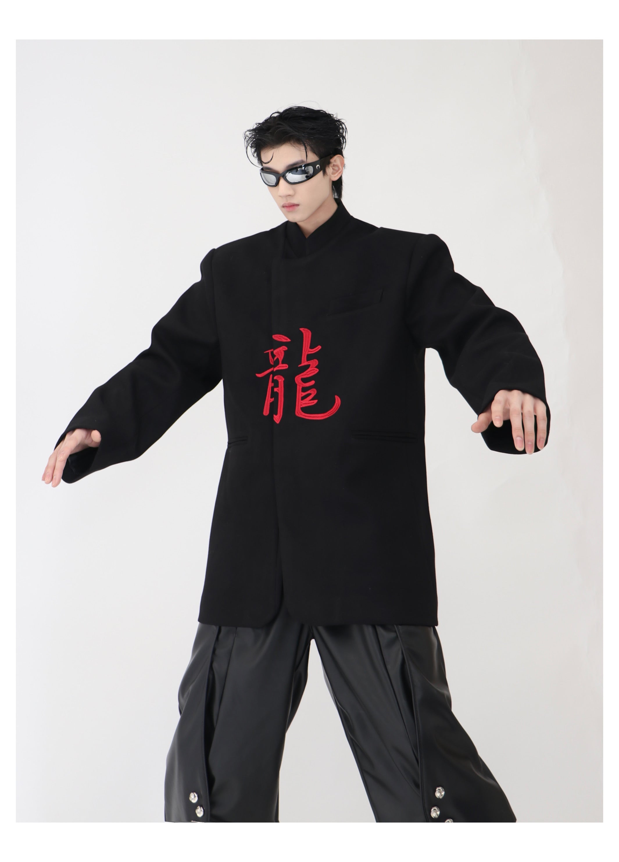 【24s Oct.】Chinese Dragon Embroidery Shoulder Pad Jacket-IYAMIUIO