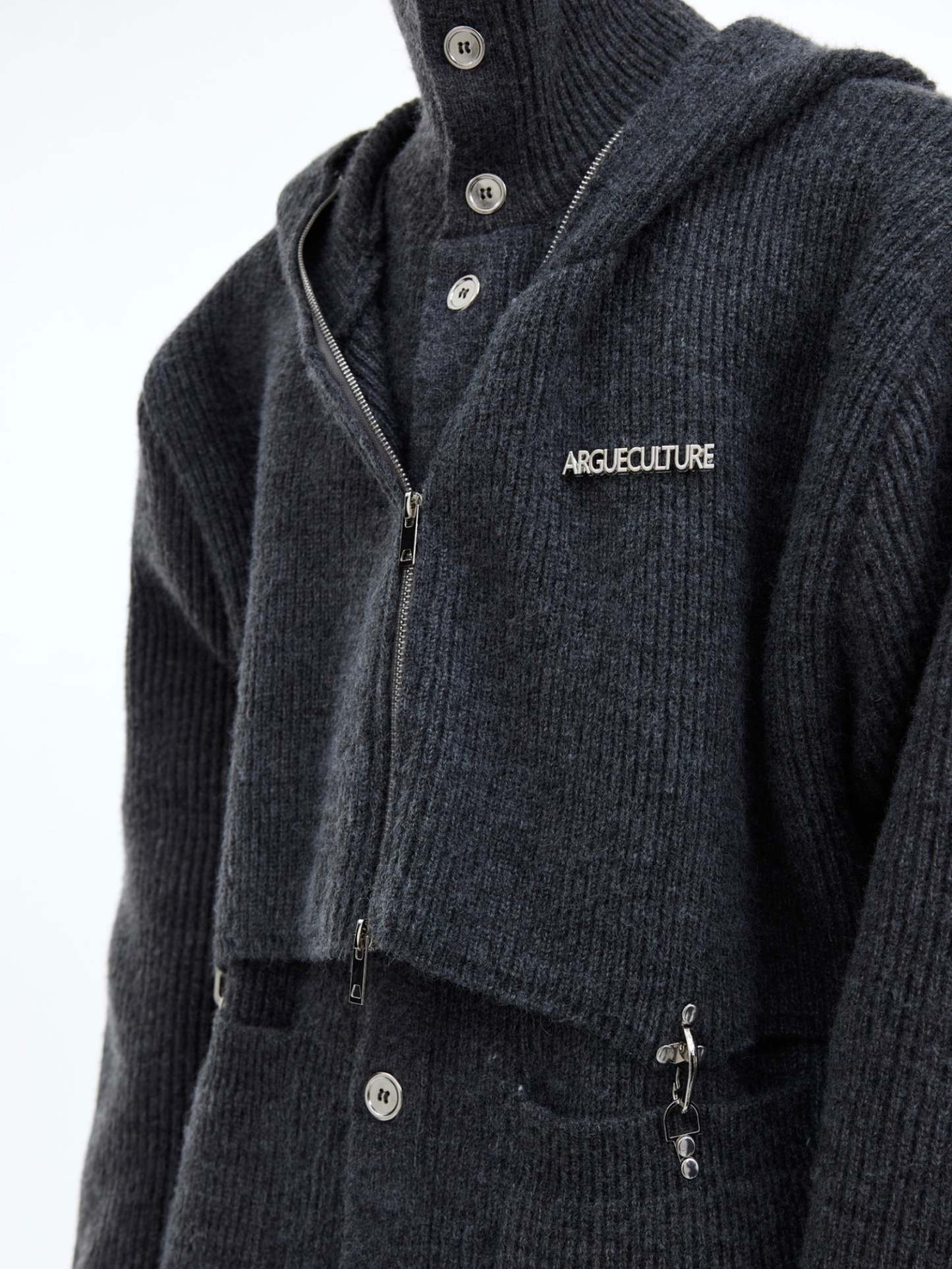 【24s January.】Deconstructed Fake Two-piece Knitted Hooded Sweatshirt-IYAMIUIO