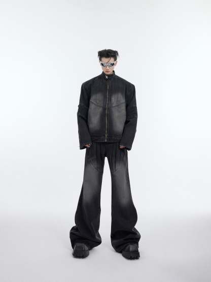 【24s January.】3D Relief Design Deconstructed Denim Suit-IYAMIUIO