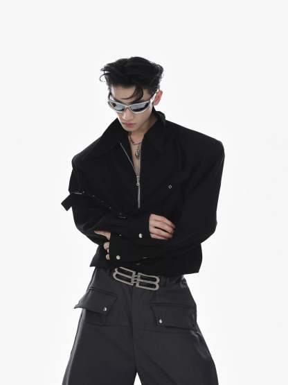 【23s Mar.】Zip Long Sleeve Camisole Shirt-IYAMIUIO