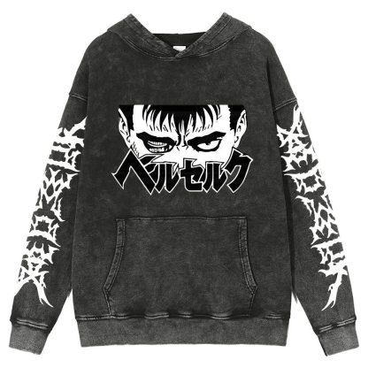 Grinning Faded Hoodie-IYAMIUIO