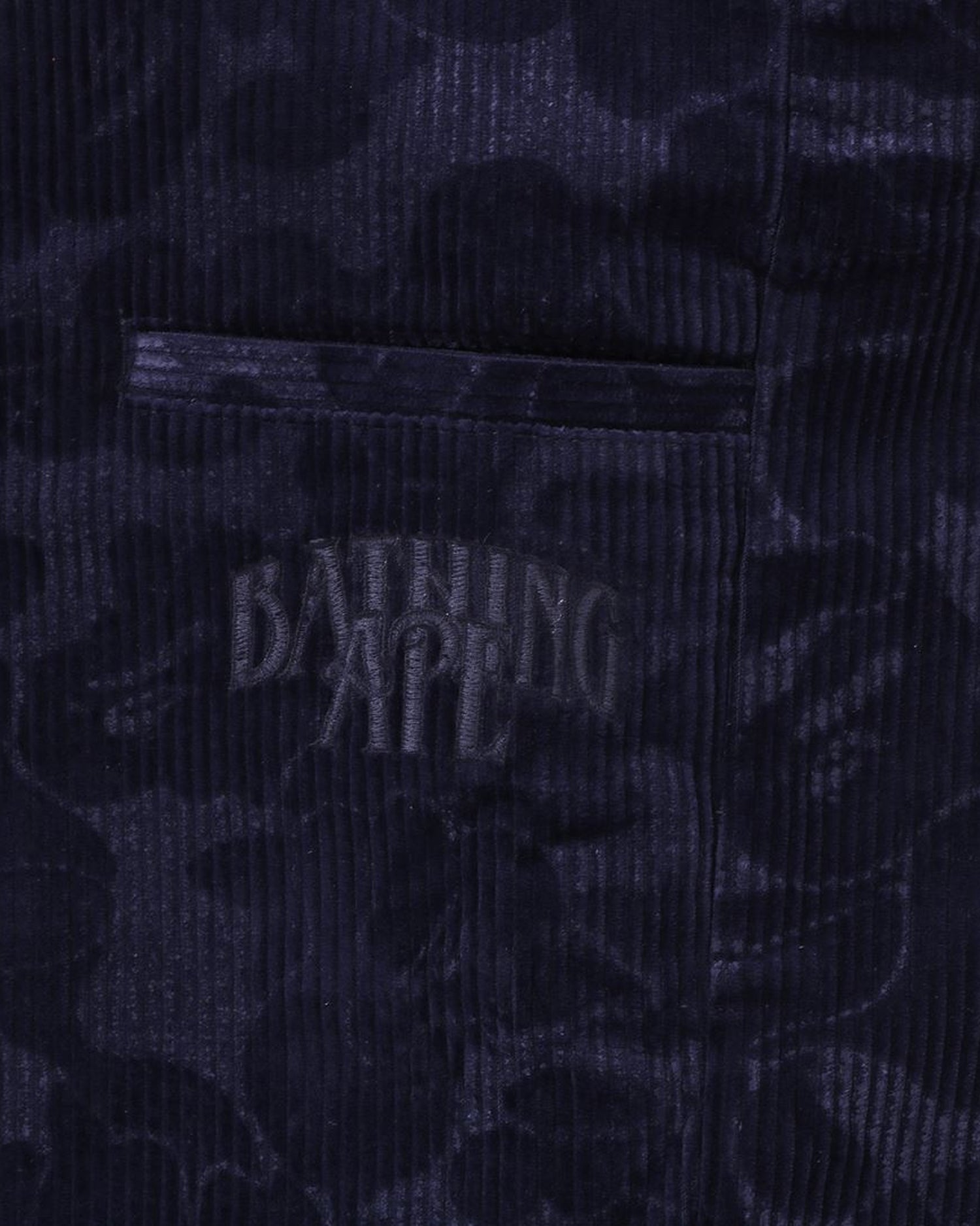 Solid Camo Debossed Corduroy Relaxed Fit Pants-IYAMIUIO