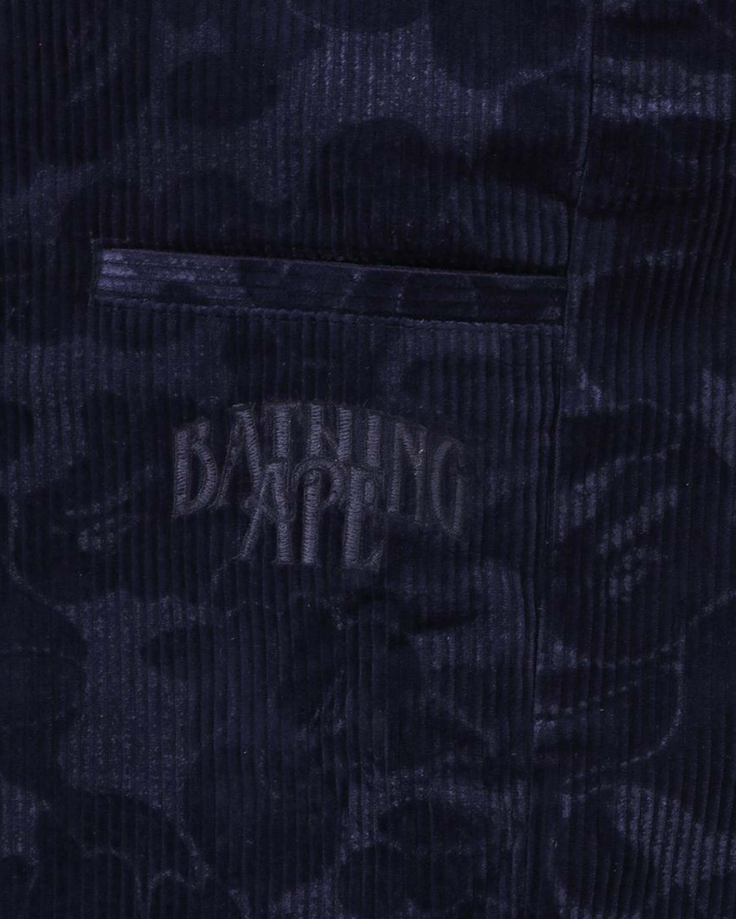 Solid Camo Debossed Corduroy Relaxed Fit Pants-IYAMIUIO