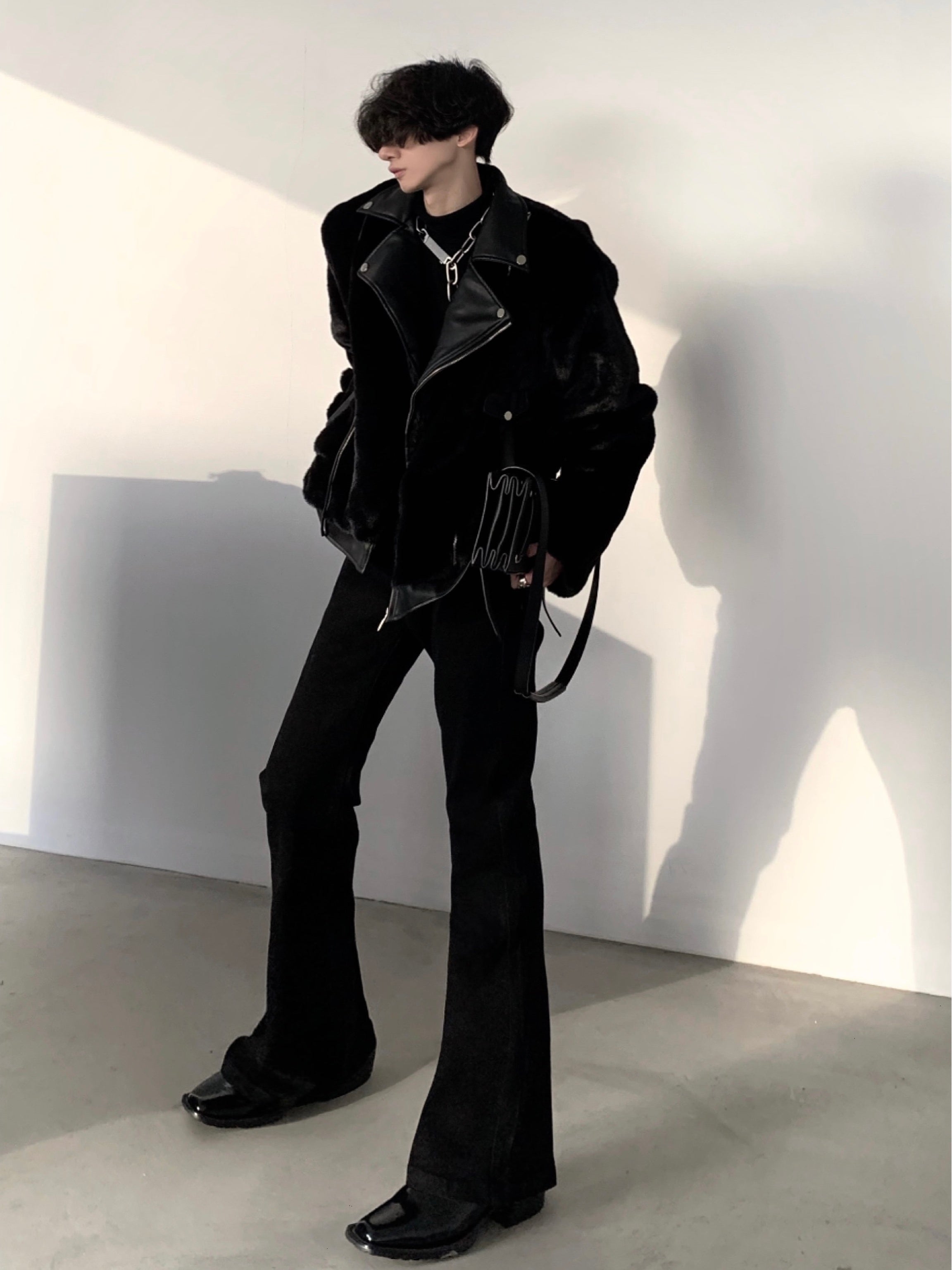 【23s December.】Vintage Motorcycle Mink Jacket-IYAMIUIO