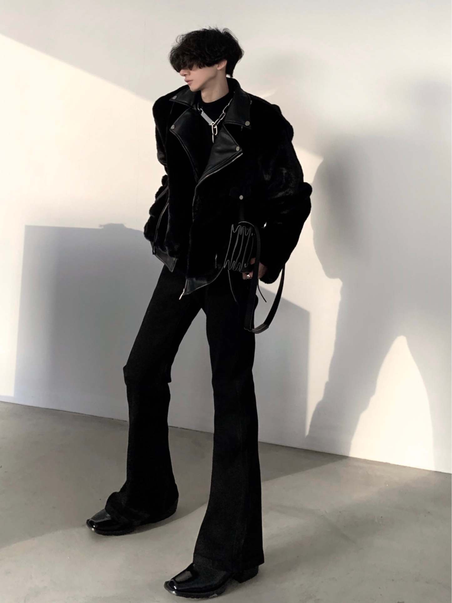 【23s December.】Vintage Motorcycle Mink Jacket-IYAMIUIO