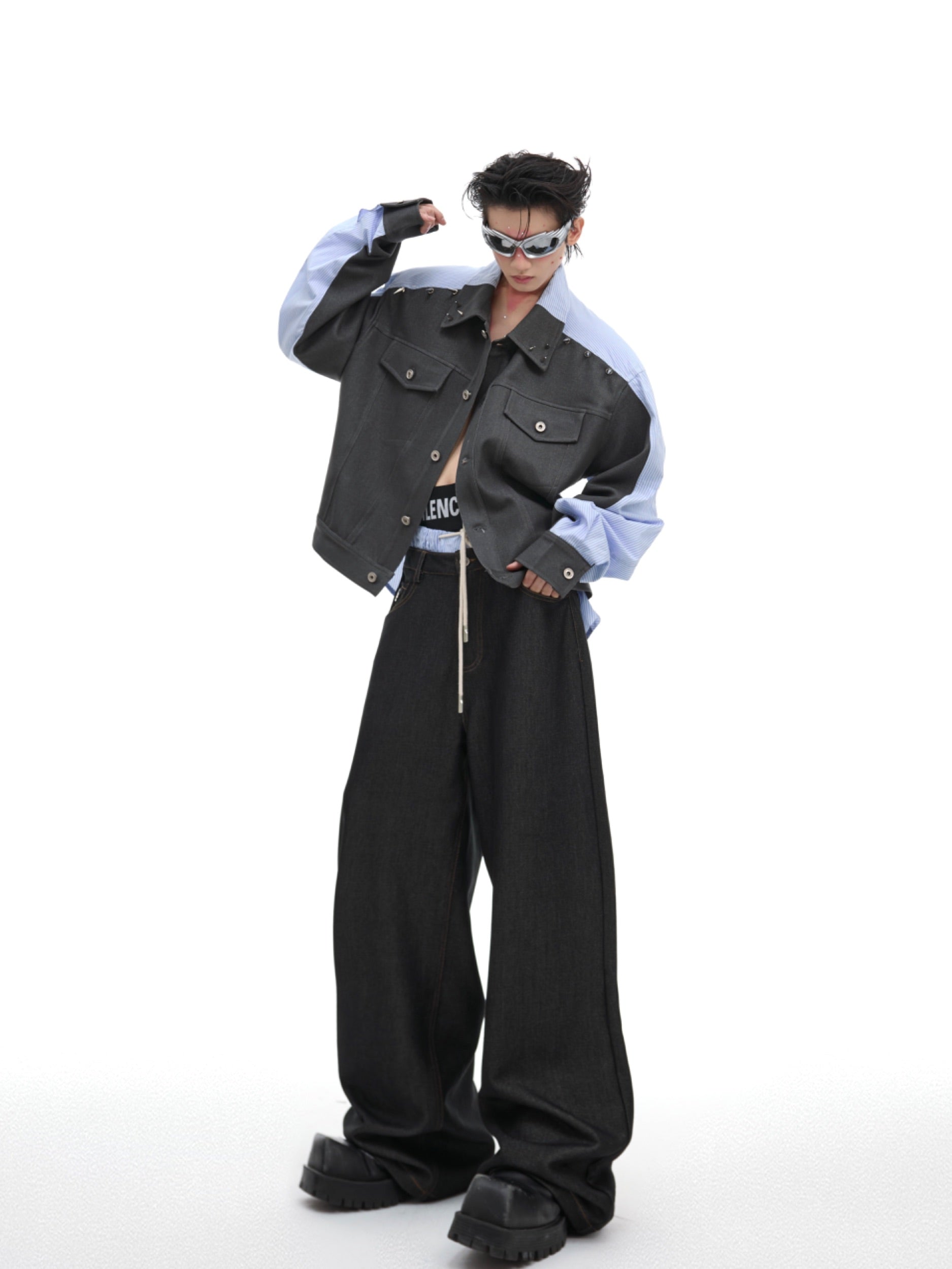 【24s Oct.】Studded Deconstructed Irregular Shirt-IYAMIUIO