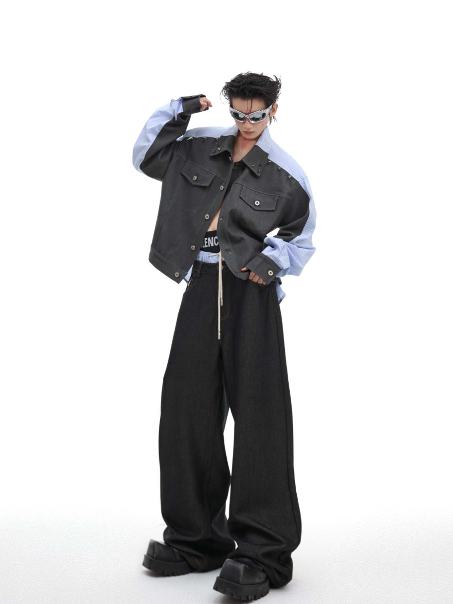 【24s Oct.】Studded Deconstructed Irregular Shirt-IYAMIUIO