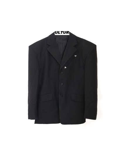 2022 High Shoulder Black Jacket-IYAMIUIO