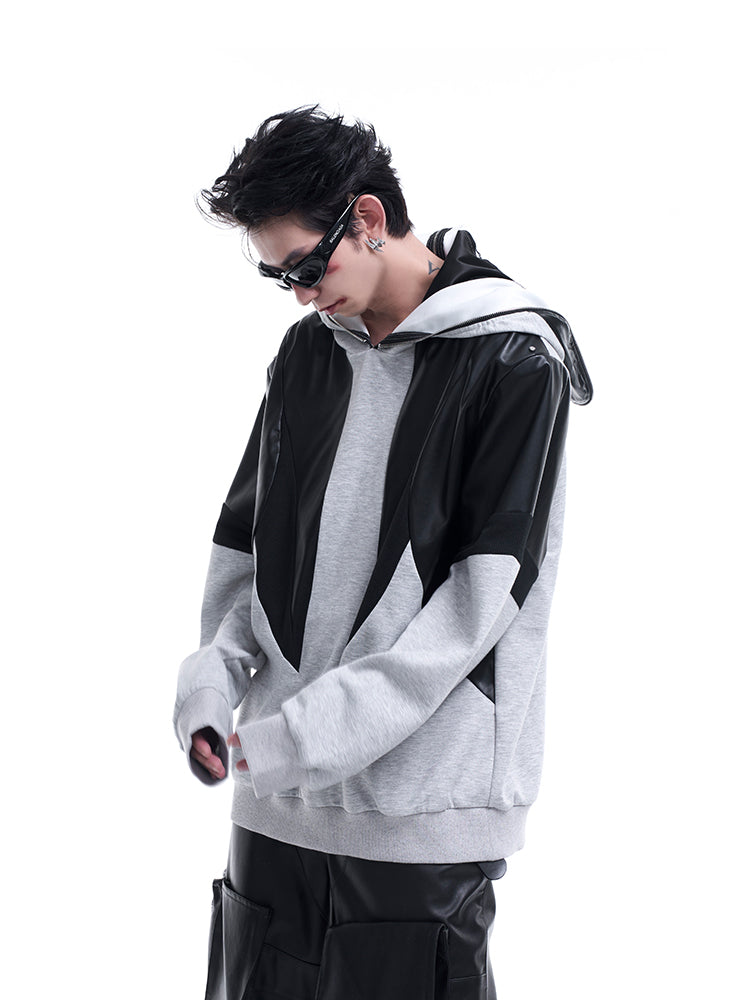 【24s Sep.】PU Leather Hoodie Jacket-IYAMIUIO