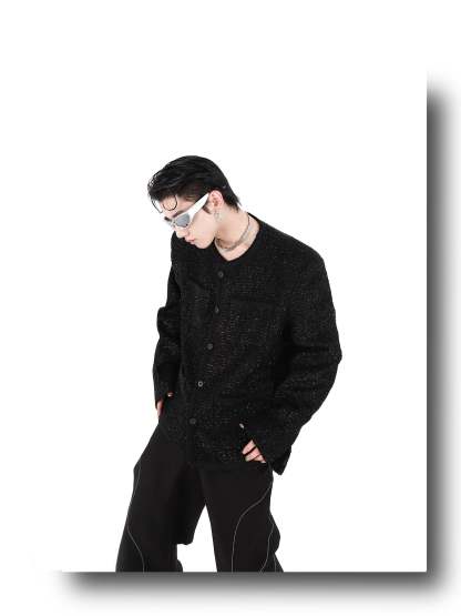 Collarless Suit Jacket-IYAMIUIO