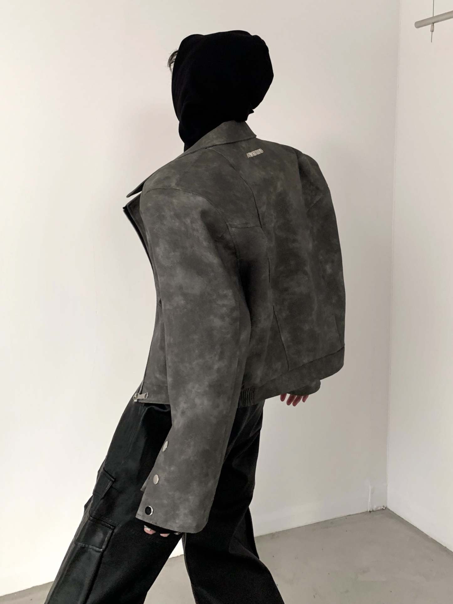 【23s November.】Tie-dye American Vintage Leather Jacket-IYAMIUIO