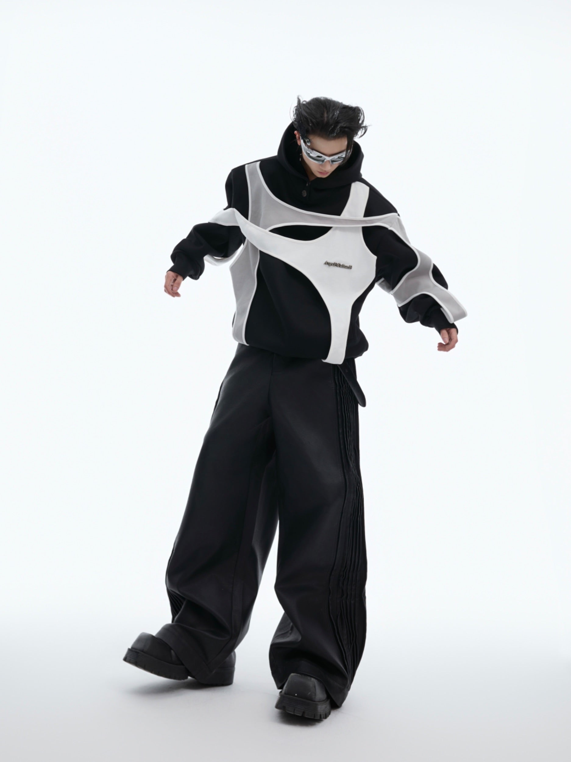 【24s Oct.】Deconstructed Double-layer Paneled Hoodie-IYAMIUIO