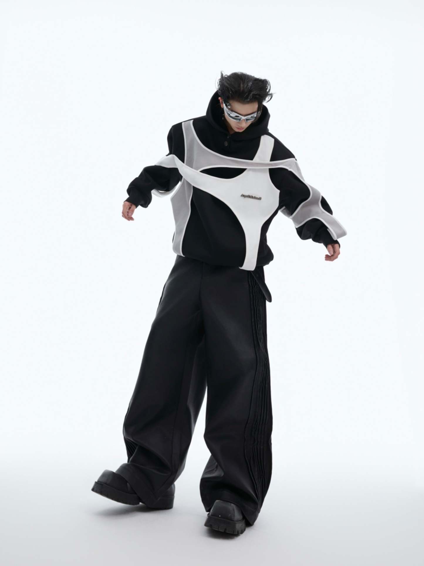 【24s Oct.】Deconstructed Double-layer Paneled Hoodie-IYAMIUIO