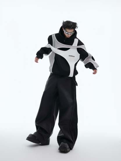 【24s Oct.】Deconstructed Double-layer Paneled Hoodie-IYAMIUIO