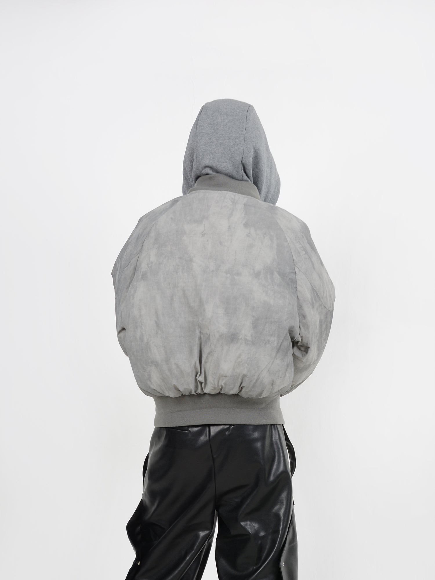 【24s January.】Deconstructed Distressed Fake Two-Piece Design Hooded Cotton Jacket-IYAMIUIO