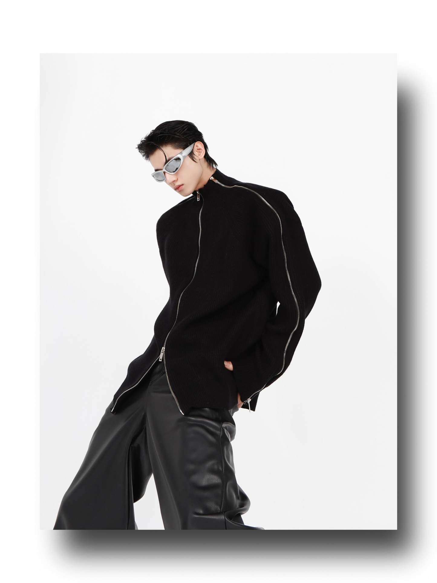 Stitching Sweater-IYAMIUIO