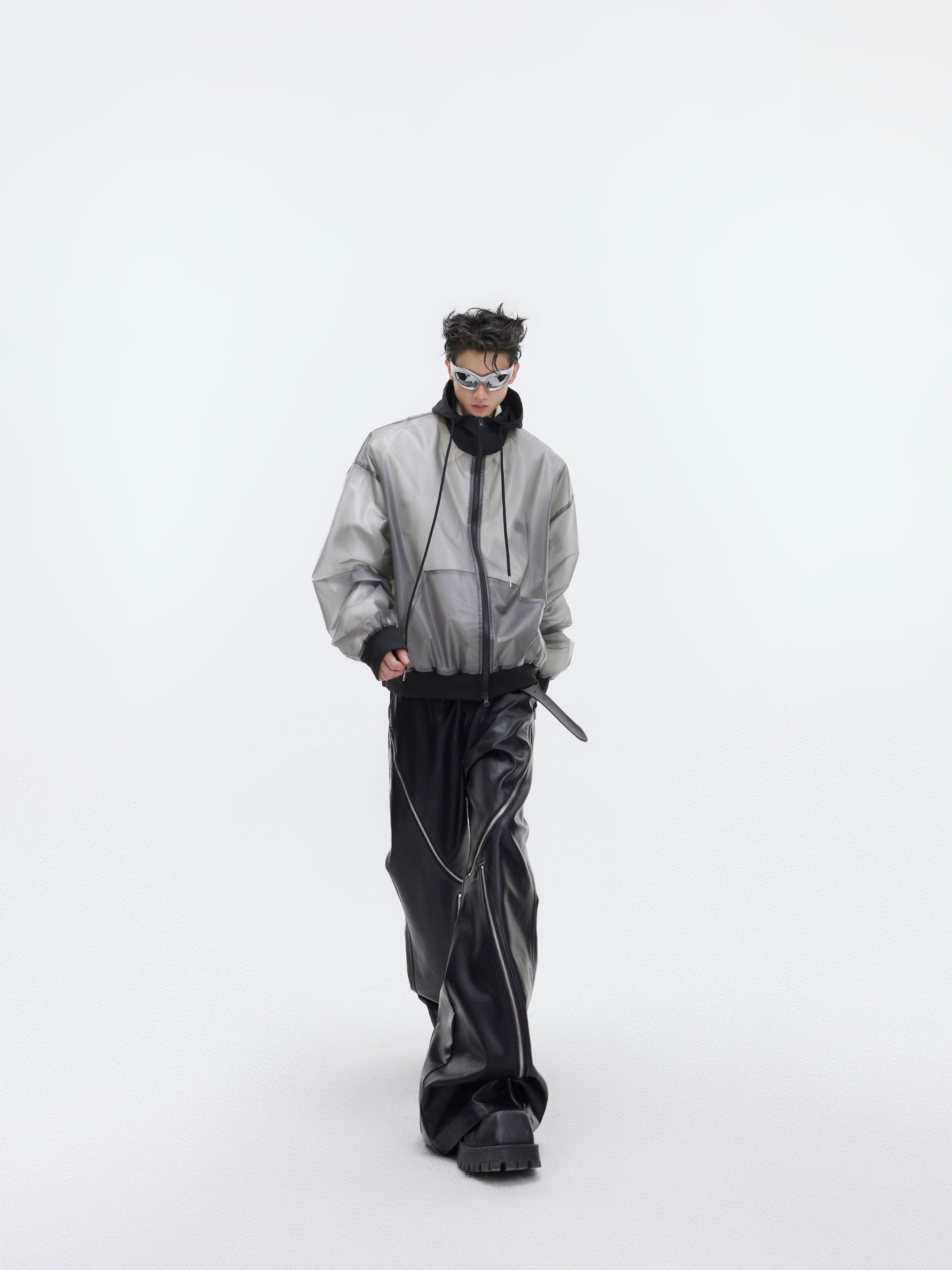 【24s January.】Pioneer Transparent Design Pu Leather Jacket-IYAMIUIO