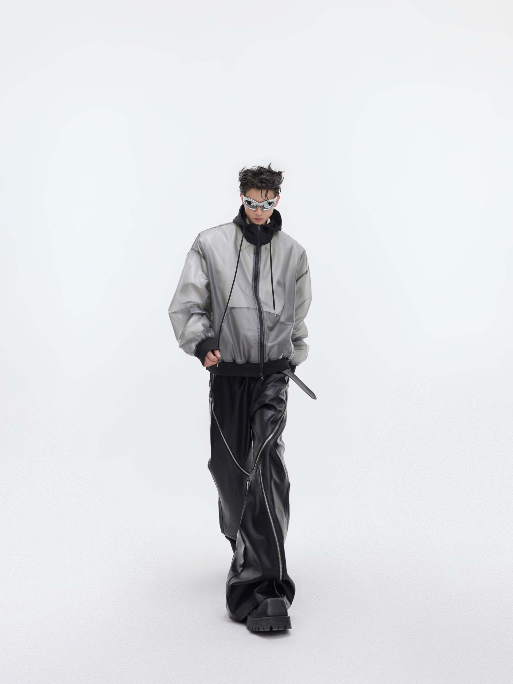 【24s January.】Pioneer Transparent Design Pu Leather Jacket-IYAMIUIO