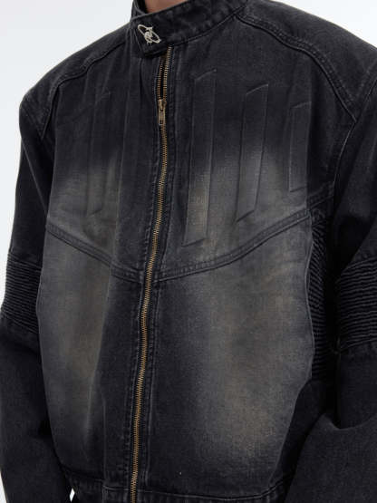 【24s January.】3D Relief Design Deconstructed Denim Suit-IYAMIUIO