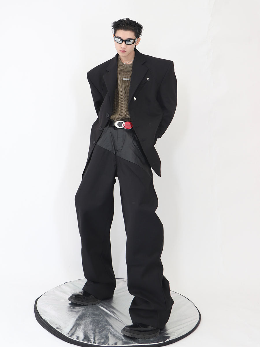 2022 High Shoulder Black Jacket-IYAMIUIO