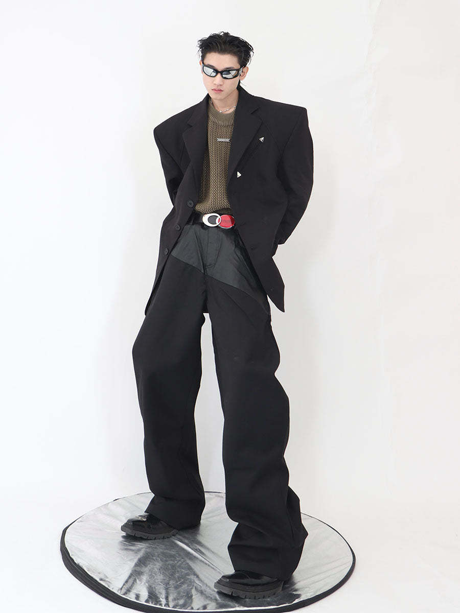 2022 High Shoulder Black Jacket-IYAMIUIO