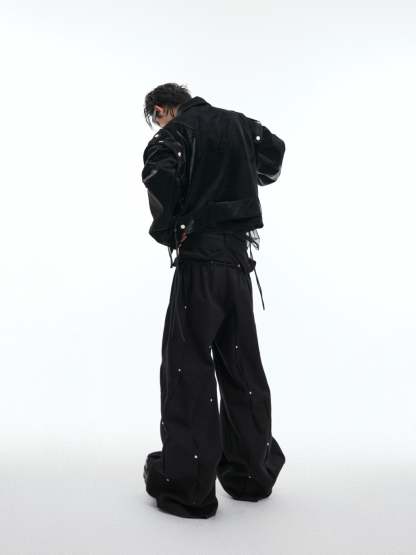 【24s Sep.】Shiny Croc-Print PU Leather Jacket-IYAMIUIO