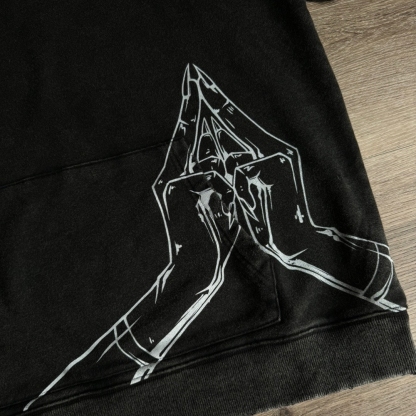 JJK Vintage Washed Hoodie-IYAMIUIO