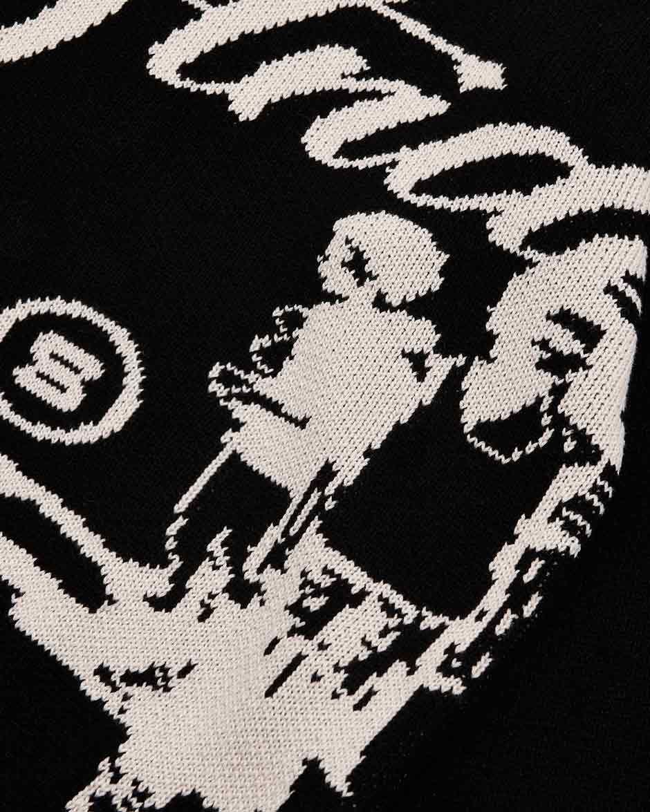 Echoes Knit Sweater Black-IYAMIUIO