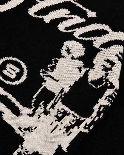 Echoes Knit Sweater Black-IYAMIUIO