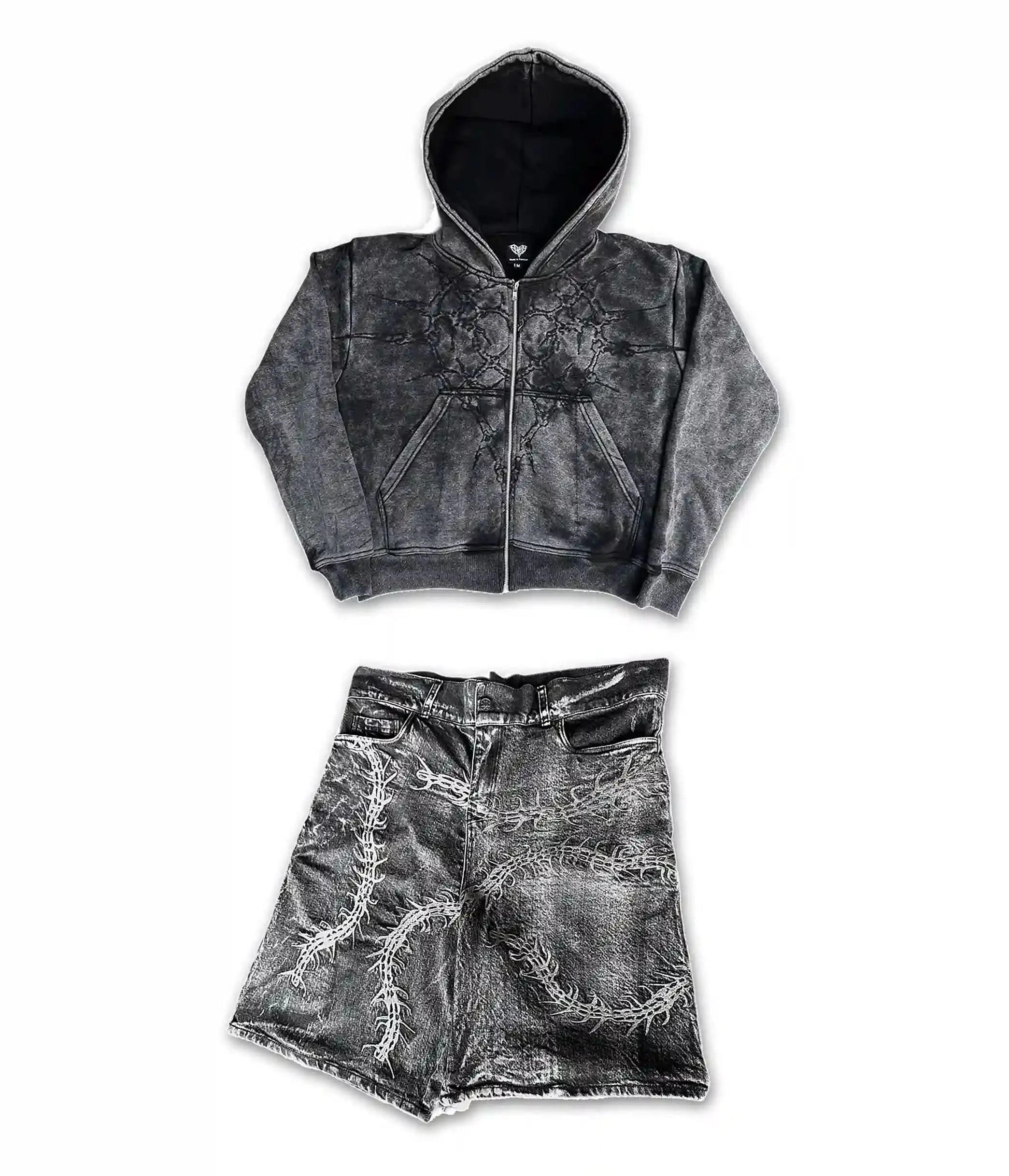 HALF A MIL ZIP BLACK+GHOUL JORTS-IYAMIUIO