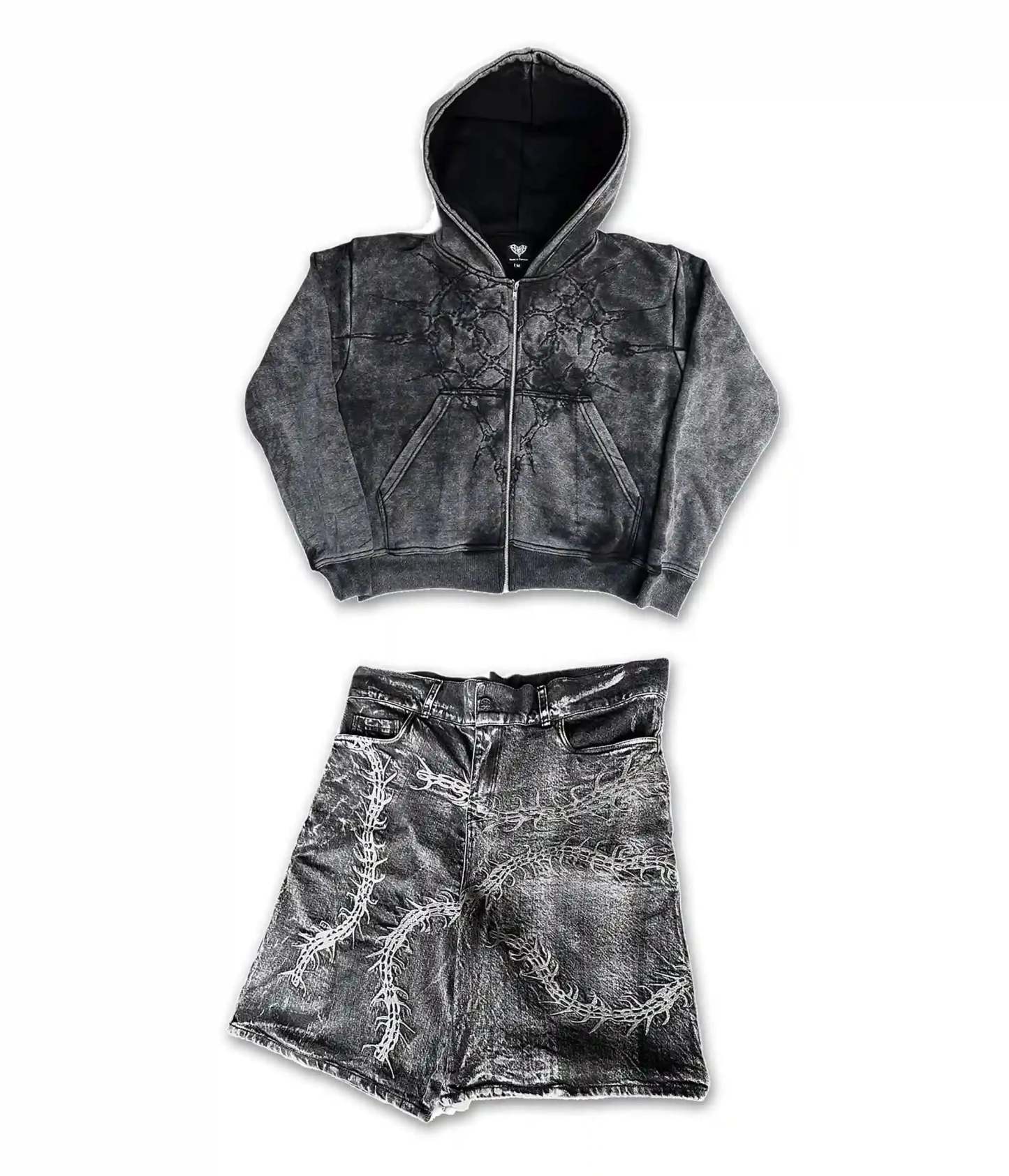 HALF A MIL ZIP BLACK+GHOUL JORTS-IYAMIUIO