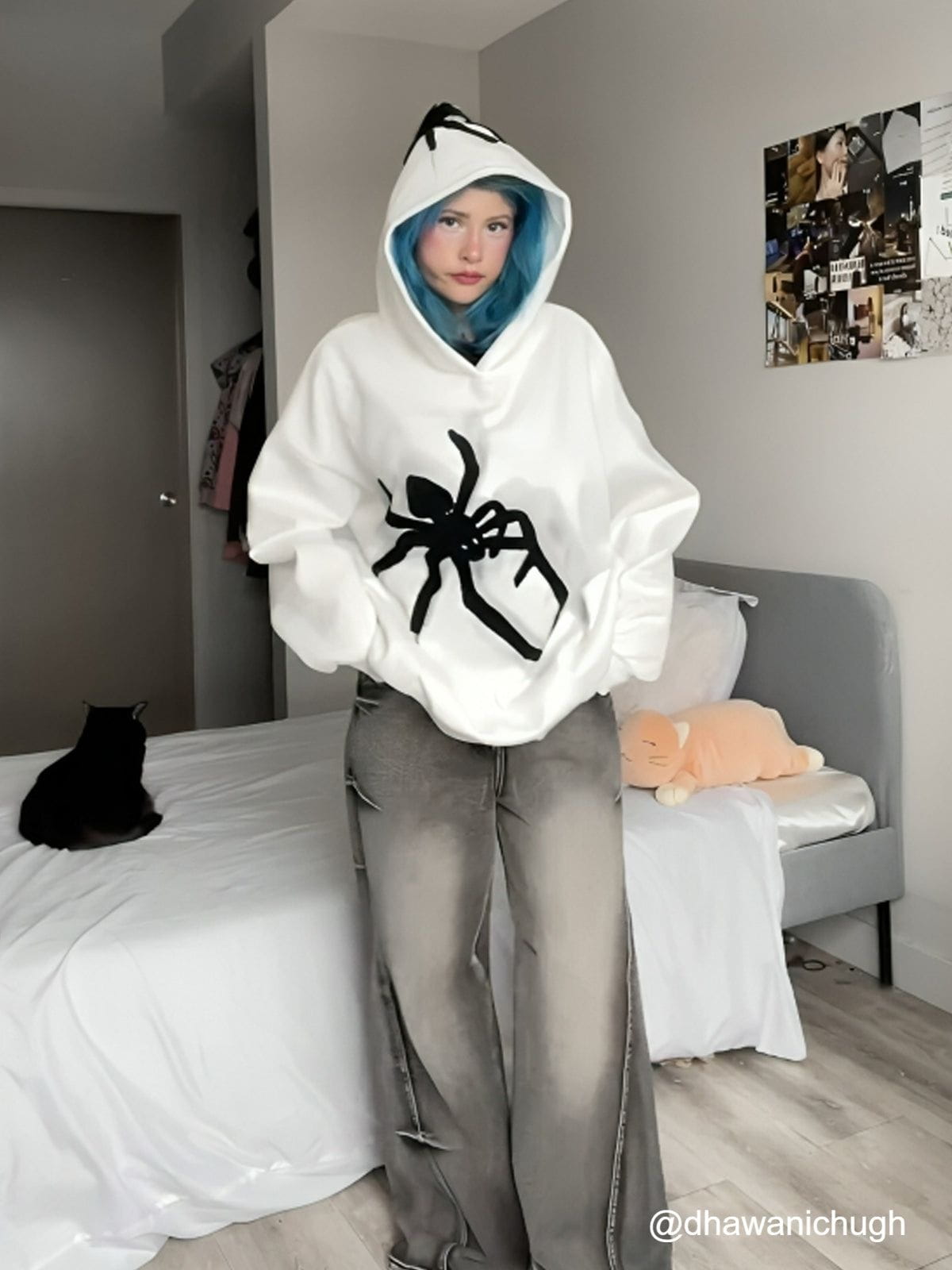 Aelfric Eden Spider Towel Embroidery Hoodie-IYAMIUIO