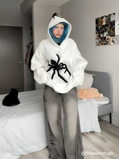 Aelfric Eden Spider Towel Embroidery Hoodie-IYAMIUIO