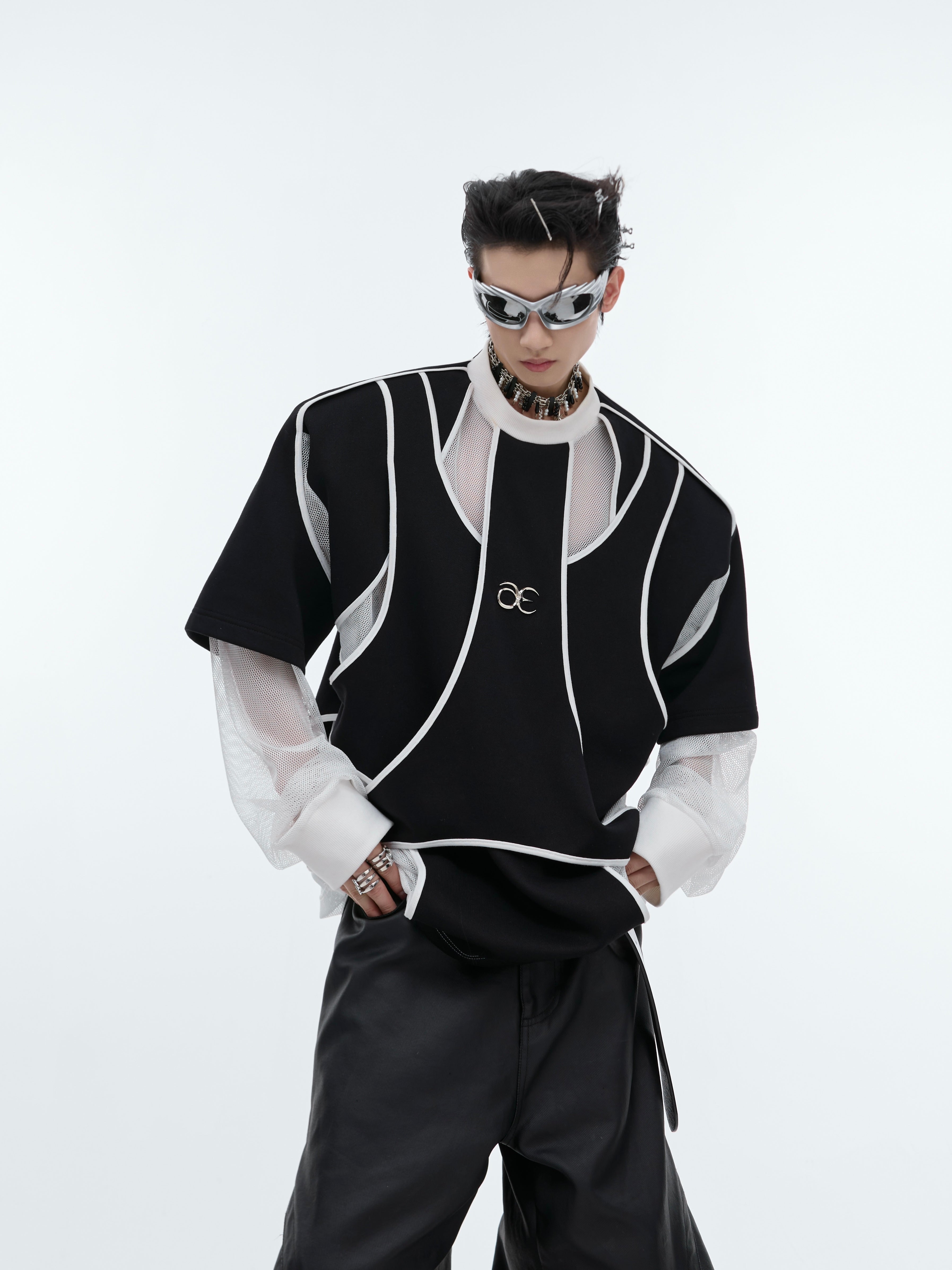 【24s Sep.】Fake Two-piece Crew Neck Sweatshirt-IYAMIUIO