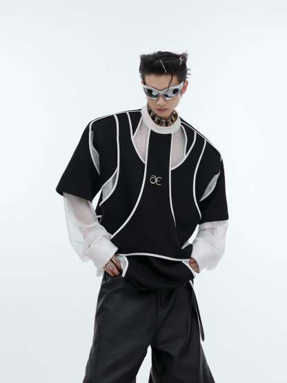 【24s Sep.】Fake Two-piece Crew Neck Sweatshirt-IYAMIUIO