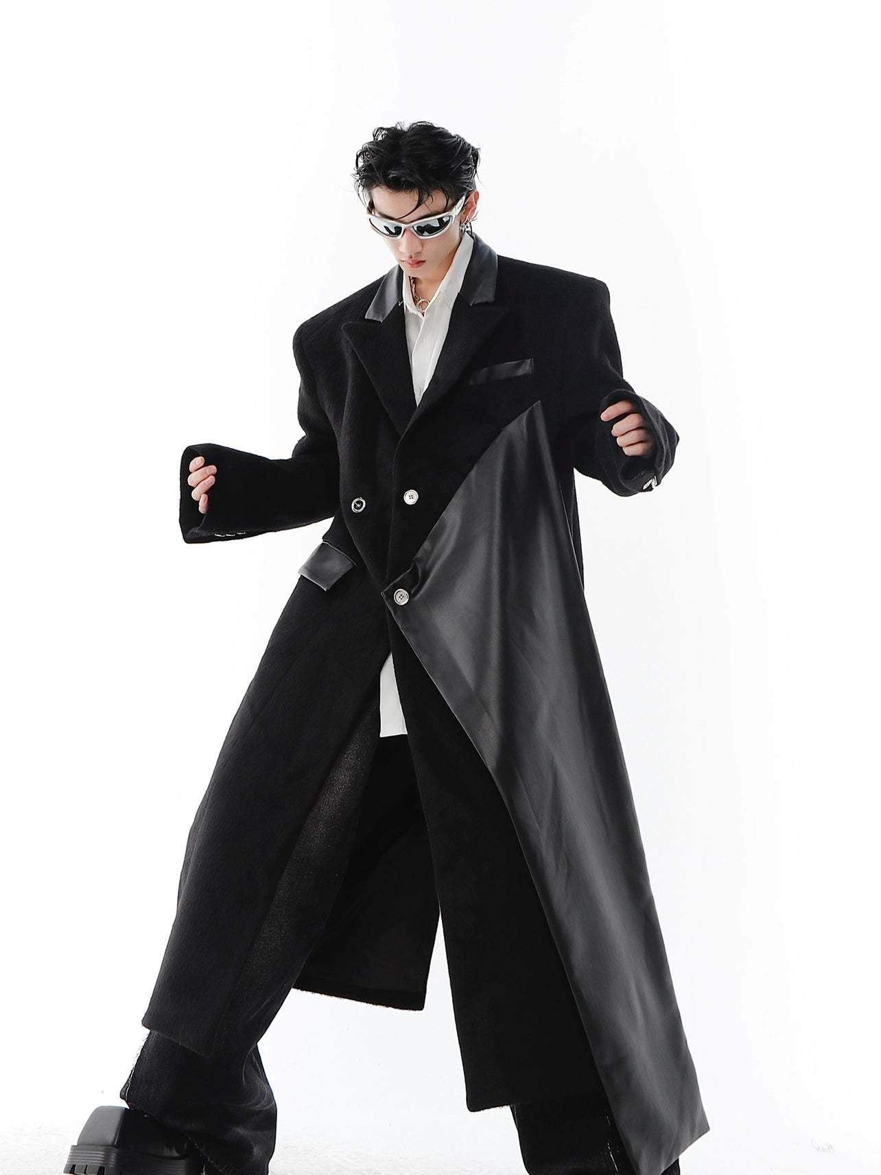 Fashion High Shoulder Long Jacket-IYAMIUIO