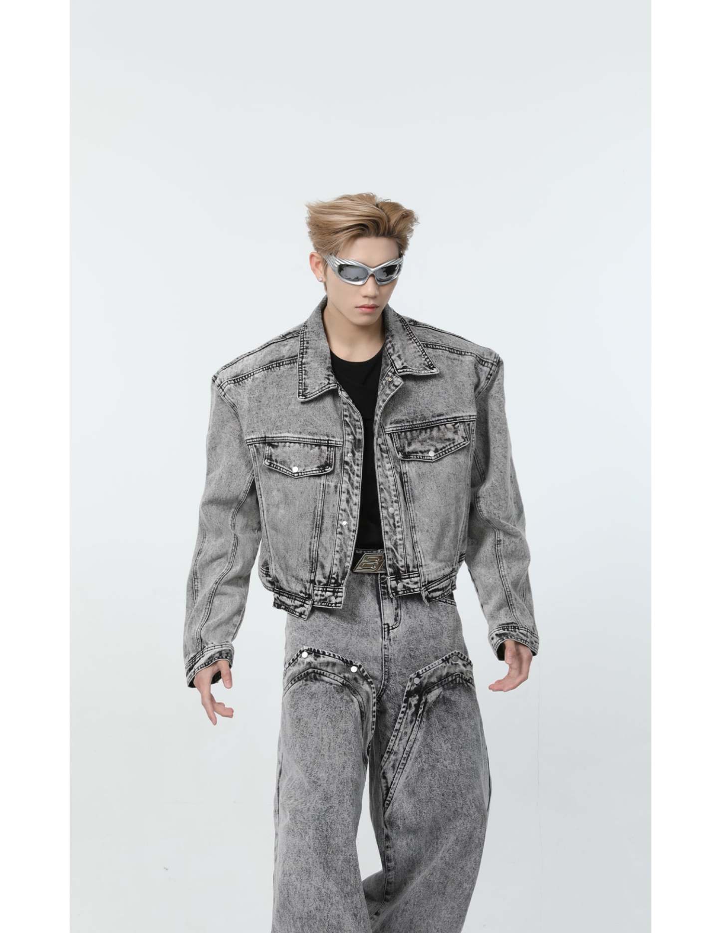 【24s March.】Retro Distressed Simple Denim Suit-IYAMIUIO