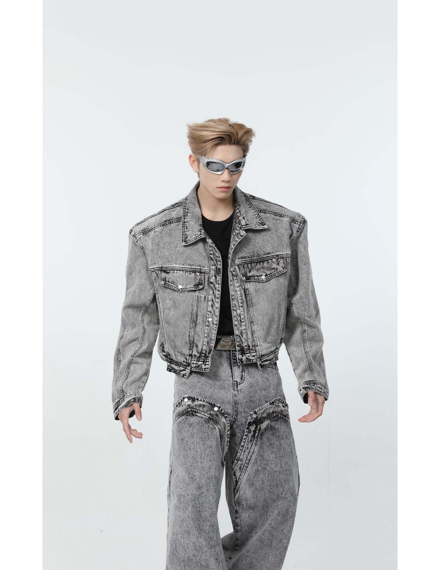 【24s March.】Retro Distressed Simple Denim Suit-IYAMIUIO