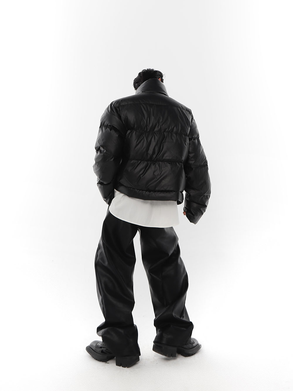 Irregular Leather Jacket-IYAMIUIO