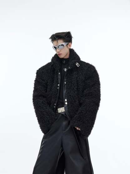 【23s November.】Retro Sherpa Pu Leather Plush Jacket-IYAMIUIO