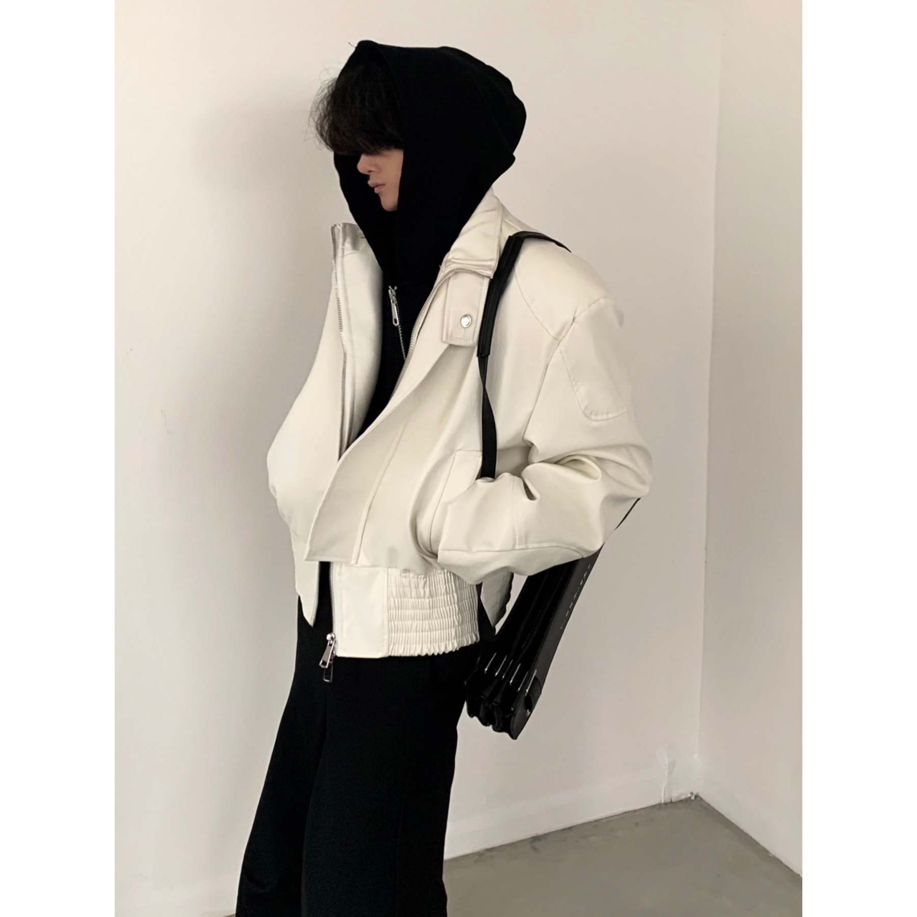 【24s March.】High Street Vibe Deconstructed Leather Jacket-IYAMIUIO