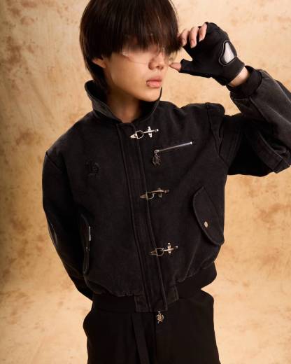 ZORO DENIM WORKWEAR BOMBER JACKET-IYAMIUIO